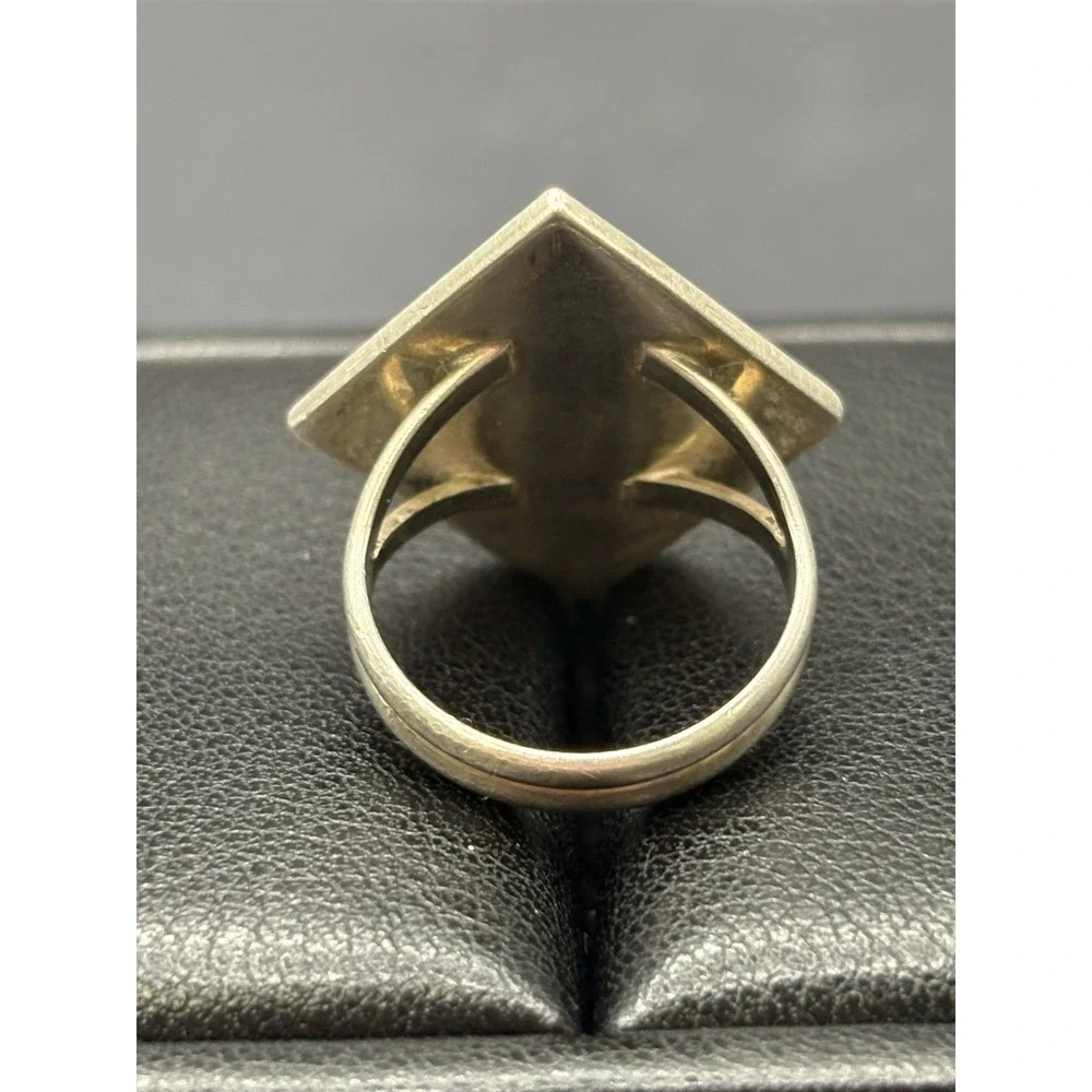 Vintage Sterling Silver Genuine Coral Ring Size 6.25 Tested 6 Grams E18